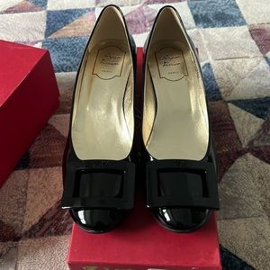 Roger Vivier Black 5cm square heel loafer